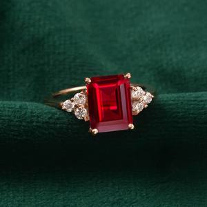 Granat rouge taille hexagonale certifié IGI, argent sterling 925 plaqué or rose 14 carats, cadeau de pierre de naissance de janvier pour elle - Product Image 6