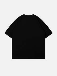 เสื้อยืดผู้ชายผ้าฝ้ายถักคุณภาพสูง ไซส์ใหญ่ แขนสั้น คอกลม โลโก้ด้านหน้า สไตล์ฮิปฮอป - Product Image 4