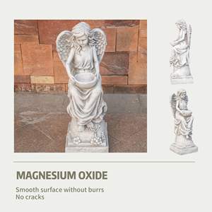 Sculpture en oxyde de magnésium de 31,3 pouces de hauteur, design d'ange réaliste pour la décoration de la maison et du jardin - Product Image 4