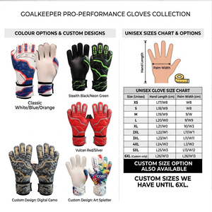 Guantes de portero de fútbol con protección para los dedos, diseño azul vibrante, corte negativo, cierre de velcro - Product Image 2