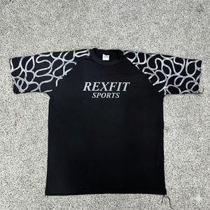 T-shirt noir délavé pour homme REXFIT SPORTS, coupe ample, coton, col rond, streetwear, tee-shirt décontracté - Product Image 6