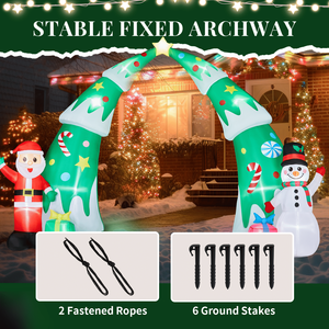 Arco Gonfiabile Natalizio Illuminato da 4,5 Metri con Babbo Natale e Pupazzo di Neve, Decorazioni Natalizie da Esterno per Giardino - Product Image 3