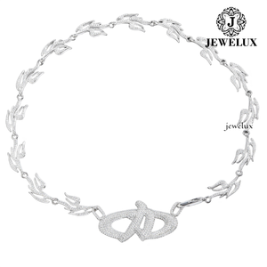 Export Quality <b>Statement</b> <b>Necklace</b> Moissanite Letter Design 925 Silver Rhodium Plated Luxury Party Jewelry Unisex From India - Product Image 5