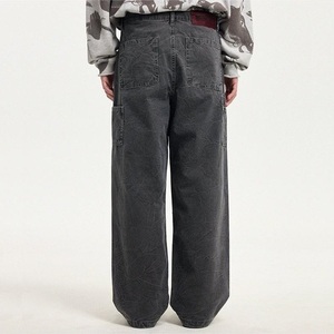 Pantalones de Carpintero para Hombre, Estilo Vintage, Lavados, con Doble Rodilla, de Corte Ancho, para Trabajo y Streetwear - Product Image 3