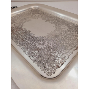 Matte Silver Metal Platter Shape Serving Plated Metal Tray Wedding Restaurant for Food Drinks Fruits <b>Breakfast</b> Supply Decorative - Product Image 5