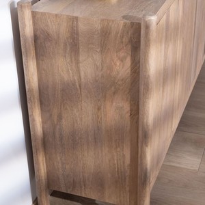 Vandana Amber Aspect 3-door <b>sideboard</b> with niches in mango wood, Japandi style Orobie, 180 cm - Product Image 5