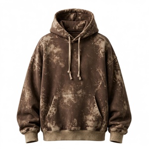 Sudadera con Capucha Extra Grande para Hombre, Tie-Dye, 100% Algodón, Felpa, con Bolsillo, Ropa Casual de Invierno, 370g - Product Image 1