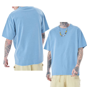 T-shirt uni tendance pour hommes, léger, en coton respirant, col rond, manches courtes, décontracté, élégant, confortable, à porter au quotidien - Product Image 3