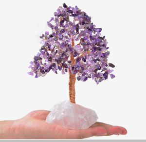 ต้นบอนไซอเมทิสต์แห่งชีวิตด้วยคริสตัล414 | 500ชิปต้นไม้เงินคริสตัล - Product Image 2