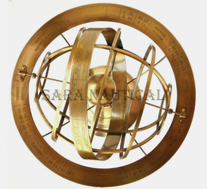 Esfera Armilar de Latón Giratoria, Modelo Astronómico Educativo, Globo Decorativo, Diseño Art Deco Hecho a Mano, Estilo Antiguo/Vintage - Product Image 3