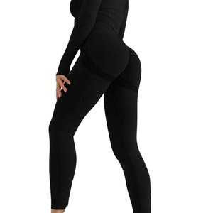Vente en gros de vêtements de sport taille haute personnalisés pour femmes Leggings de course sans couture Leggings de yoga Workout Training Running Leggings - Product Image 5