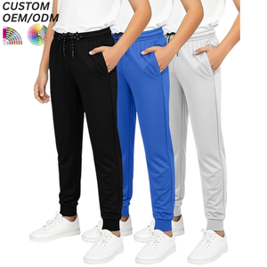 Pantalon droit décontracté pour enfants garçons, 100% coton respirant et à séchage rapide, avec logo personnalisé - Product Image 4