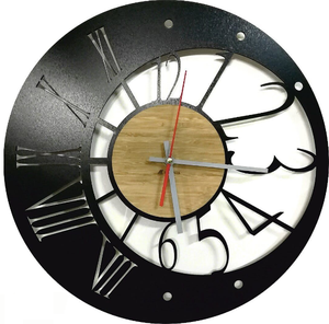 Reloj de Pared Moderno de Doble Anillo Metálico, Reloj Decorativo Negro Minimalista, Adorno Contemporáneo para el Hogar - Product Image 3
