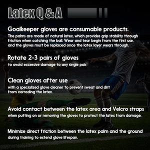 Gants de gardien de but en latex naturel - Imperméables, protection renforcée des doigts, support du poignet, fermeture à boucle, unisexe, sport - Product Image 5