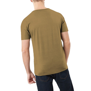 T-shirt à manches courtes pour homme, col rond, coupe classique, design tricoté uni, noir, olive, blanc, rayé - Product Image 6