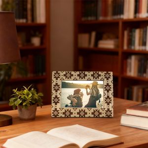 Picture Frame Rustic Wooden Photo Frame Photo Display <b>Table</b> Top Desk Southwestern Style Home Decor Gift for Family and Friends - Product Image 2