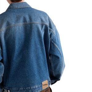 Chaqueta Bluson de Mezclilla Lavada Premium para Hombre, Chaqueta de Algodón con Cierre, Ropa de Calle, Fabricante de Ropa con Etiqueta Privada Personalizada OEM - Product Image 4
