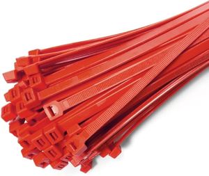 Bridas de nailon autoblocantes Color rojo resistente a la intemperie 250mm X 3,6mm de ancho con 200mm de longitud - Product Image 3