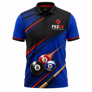 Custom Printed Sublimation Team Pool Jersey <b>Bowling</b> Polo Shirt for Men-Quick Dry Breathable Sportswear OEM - Product Image 1