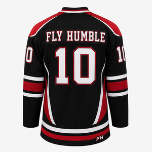 Fly Humble Ice Hockey Jersey Men's White Red Black 100% Polyester Quick Dry Adjustable Strap Full Sleeve Sportswear <b>Cheap</b> Price - Product Image 4
