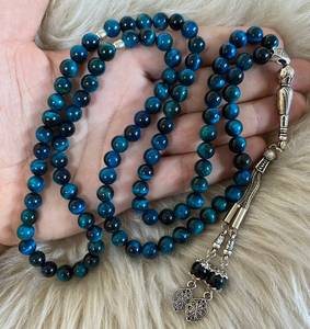 TIMELESS CRAFT - Cuentas de Oración Tasbih de Resina de Ojo de Tigre Azul, Estilo Ángel, Ecológicas, Personalizadas, Hechas a Mano, Misbaha Islámica, Ramadán, Eid - Product Image 4