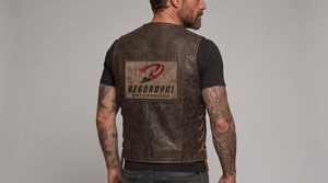 Gilet en cuir pour homme, veste en cuir sans manches de qualité supérieure, cuir véritable souple et durable, style motard classique, mode décontractée pour l'extérieur - Product Image 4