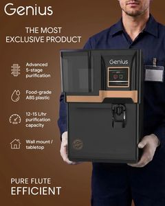 genius black reverse osmosis <b>water</b> <b>filter</b> <b>system</b> domestic <b>water</b> purifier 12L storage capacity Abs food grade quality material - Product Image 5