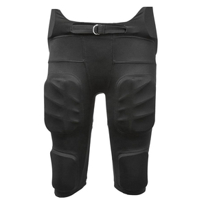 Mens Black <b>Padded</b> Football Pants Belt Closure Breathable Athletic Practice Game Sportswear Performance Football Gear mens sports - Product Image 2