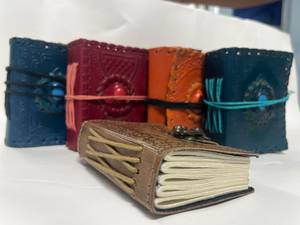 Pure Leather Journal <b>Set</b> of 5 with Natural Stone Covers and Gift Boxes Handmade <b>Writing</b> Notebooks - Product Image 5