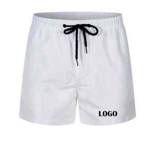 กางเกงขาสั้นผู้ชายดีไซน์ใหม่สำหรับฤดูร้อน มีเชือกผูกเอว สีพื้น สำหรับเล่นกีฬาและออกกำลังกาย รับสกรีนโลโก้ มีกระเป๋าซิป กางเกงวิ่ง - Product Image 5