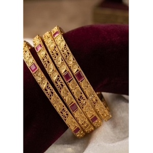 Classy Gold Plated <b>Bangle</b> Bracelets <b>Set</b> With Pearls And Zircon Stones For Women Wedding Party Jewelry Classic Style - Product Image 1