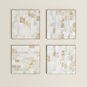 Sous-verres carrés en bois et nacre, isolants thermiques, décoratifs pour la maison, sous-plats en nacre, vente chaude - Product Image 6