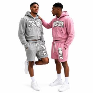 Découvrez la veste zippée en nylon mi-lourde à capuche avec logo réfléchissant personnalisé Discover-Impex, vêtements de sport pour hommes, survêtement streetwear OEM 2 en 1 - Product Image 3