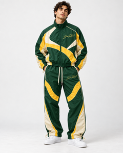 Ensemble de survêtement camouflage pour homme, coupe ample, manches longues, streetwear, pantalon à cordon, respirant, en polyester, pour l'automne - Product Image 1