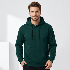 Sudadera con Capucha de Forro Polar para Hombre, Color Sólido, Corte Regular, con Bolsillo, Informal, para Otoño e Invierno, Verde, con Estampado Digital, Anti-Pilling - Product Image 4