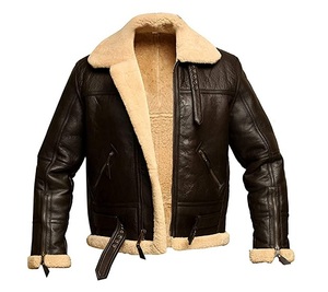 Blouson aviateur vintage en cuir véritable pour homme, en peau de mouton B3, style bombardier, collection hiver 2026 - Product Image 5