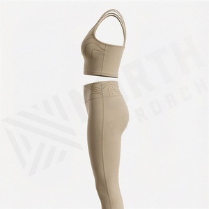 Conjunto Deportivo de Dos Piezas para Mujer, Brasier y Pantalones de Alta Calidad, Color Personalizado, Ropa Deportiva para Yoga, Gimnasio y Fitness - Product Image 3