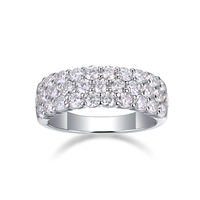 Moissanite certifiée GRA couleur D VVS1 taille brillant sertie pavé en argent sterling 925 plaqué rhodium de luxe unisexe homme femme