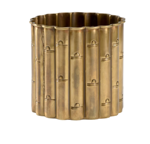 Macetero de Hierro de Estilo Moderno con Forma de Bambú, Diseño Único, Macetero Redondo para Jardín, Acabado con Recubrimiento de Polvo Dorado, Uso en Interiores/Exteriores del Hogar - Product Image 2