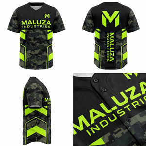 Uniforme Deportivo Personalizado para Equipo de Béisbol, Camuflaje Digital Verde Neón y Negro, Secado Rápido, Estilo Urbano, MALUZA INDUSTRIES - Product Image 6