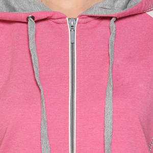 Conjunto Deportivo de 2 Piezas para Mujer, con Capucha, Manga Larga, Cierre de Cremallera, Corte Holgado, Color Rosa Sólido, Transpirable, de Poliéster, para Otoño, Venta al Por Mayor - Product Image 5