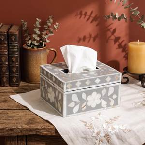 Caja para Servilletas con Incrustaciones de Hueso Natural, Caja Decorativa de Madera para Pañuelos y Decoración de Mesa, Productos Decorativos para el Hogar para Dubái y Arabia Saudita - Product Image 2