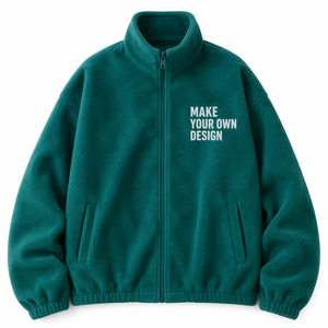 Green Fleece <b>Jacket</b> Women Full <b>Zip</b> Sherpa Coat Stand Collar Loose Fit <b>Zip</b> <b>Up</b> Outerwear Custom Logo Casual Wear - Product Image 1