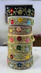 Dentelle en gros en tulle français écologique brodée, motif floral à paillettes, pour robe de mariée et couture - Product Image 2