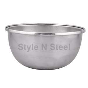 ชามผสมสเตนเลสแนววินเทจเครื่องครัวโลหะขัดเงาดีไซน์คลาสสิก - Product Image 1