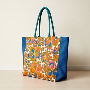 Sac de plage en jute écologique durable de qualité supérieure, imprimé sur mesure, avec poignée longue |   Tissu sans azo pour le shopping, les voyages et les loisirs - Product Image 5