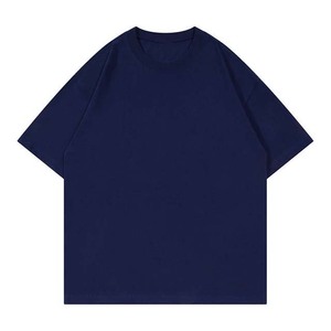 Camiseta de Manga Corta para Hombre, Cuello Redondo, Color Sólido, Estilo Casual, Tejido de Algodón Jersey, Corte Holgado - Product Image 4