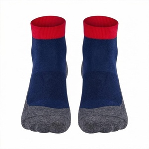 Ankle <b>Socks</b> Solid Color Blue Red Trim Breathable <b>Running</b> <b>Socks</b> for Adults - Product Image 1