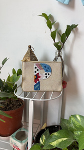 <b>Beaded</b> Pearl <b>Handbag</b> With Textured Fabric Decorative Applique Detail Secure Zip Closure Women Party Evening Purse For Travel - Product Image 3