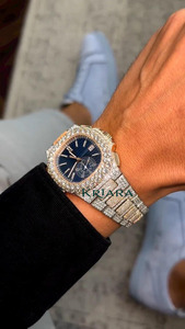 Moissanite Premium Luxury Stainless Steel Silver Glass Dial <b>Watch</b> with Real Diamonds High Quality and Durable Design - Product Image 2